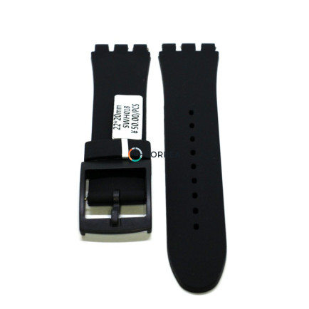 Каучуковый ремешок для часов Swatch SUO черный RKS-010 - 9